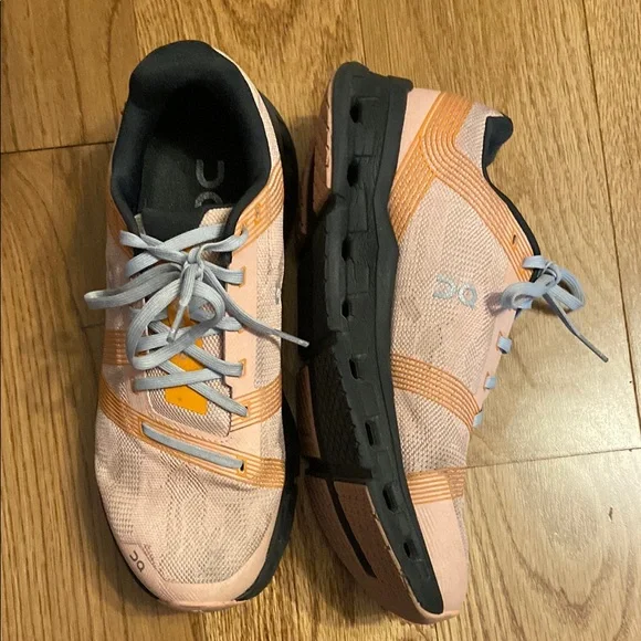 On Running Pink and Orange Athletic Shoes - Picture 1 of 4